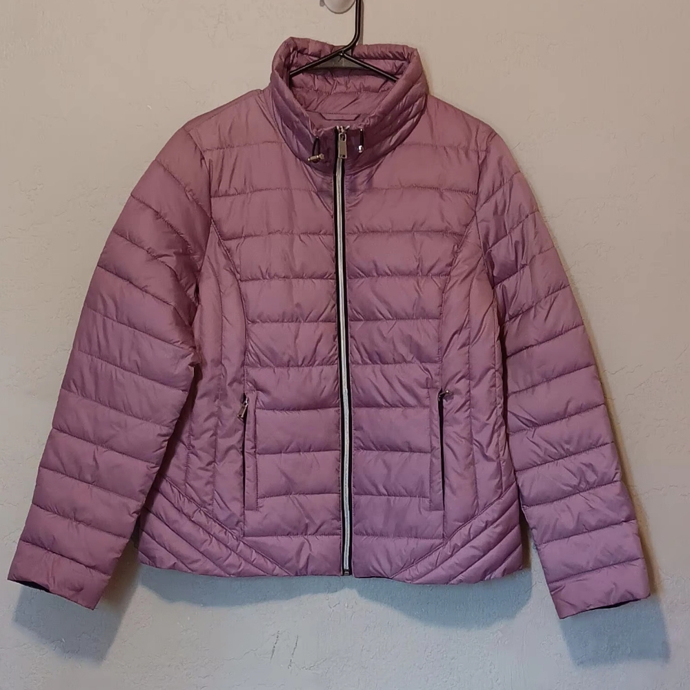Everlast Women Puffer Jacket Coat Hooded Full Zipper Pink‎ SzL
